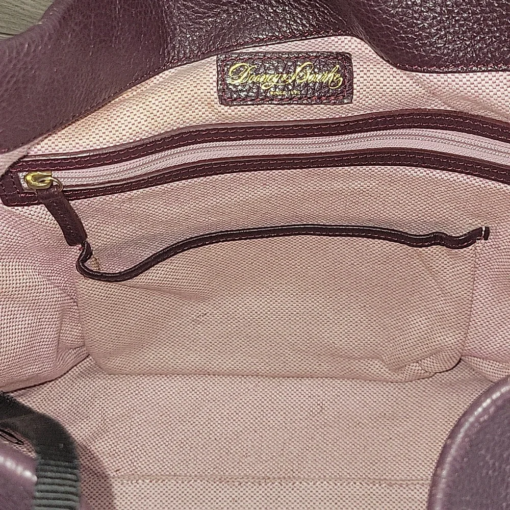 Dooney & Bourke Purple Pebble Leather Hobo Shoulder Bag
